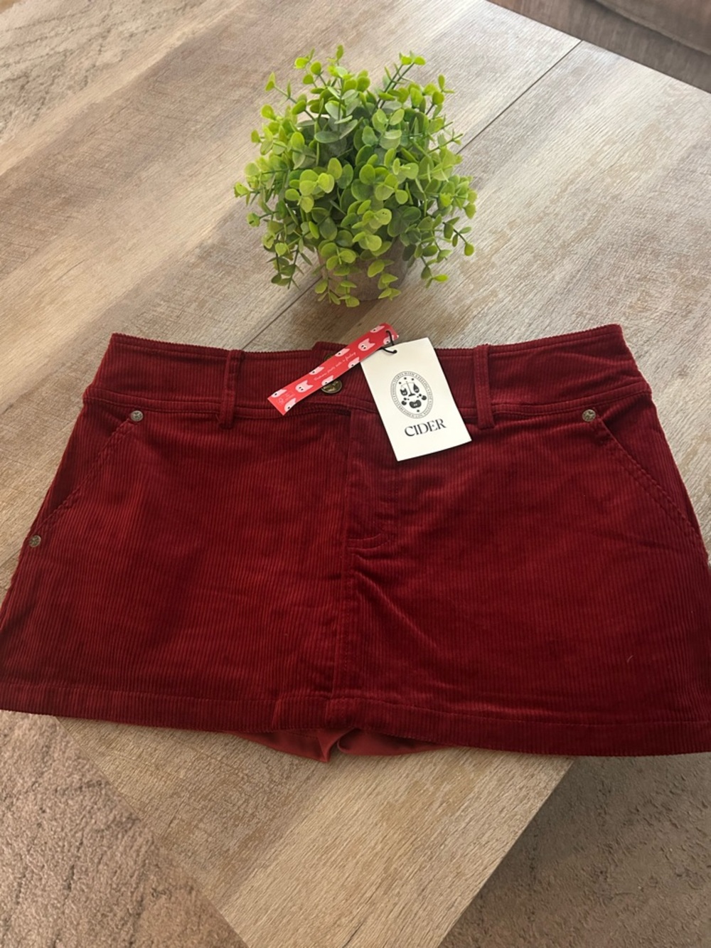 Cider Women's Corduroy Skort  in Burgundy